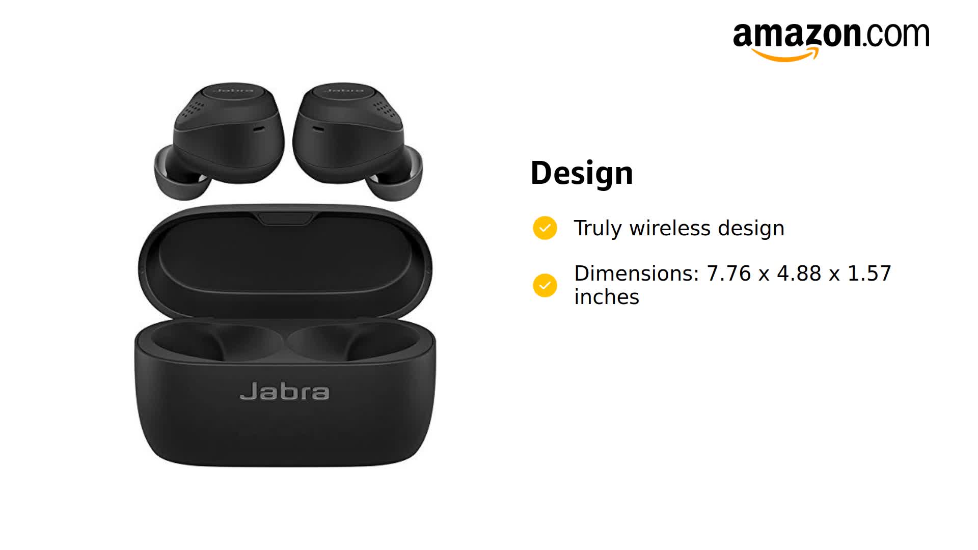 Amazon.com: Jabra Elite 75T Wireless Earbuds - Black : Electronics
