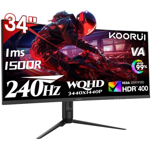 Amazon.co.jp: KOORUI 34インチ 240Hz 超ワイド 湾曲ゲーミング
