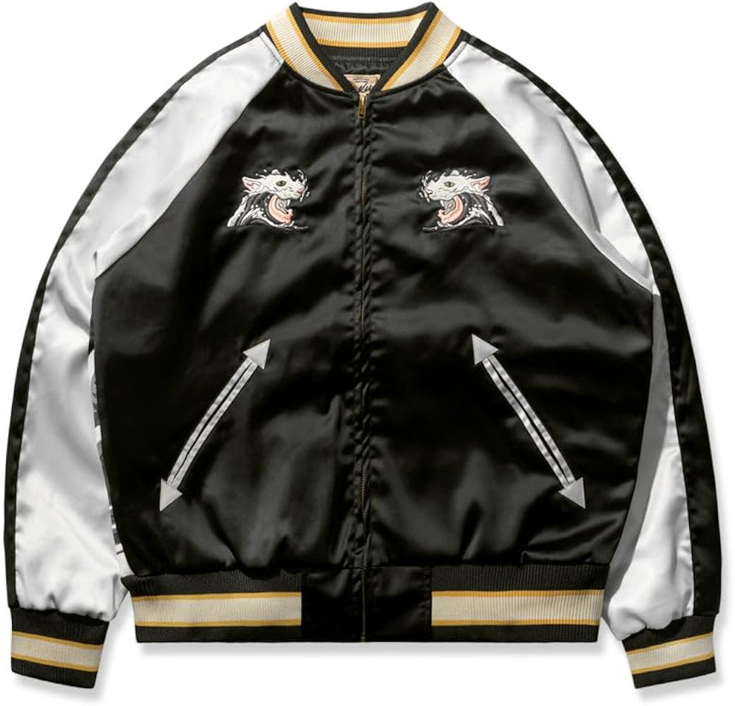 Amazon | [karaku] 横須賀「神奈川沖浪裏と波乗り猫」浮世絵刺繡入り