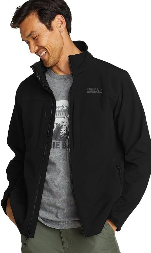 Eddie Bauer Men's Windfoil Thermal Jacket, Black, Small at Amazon