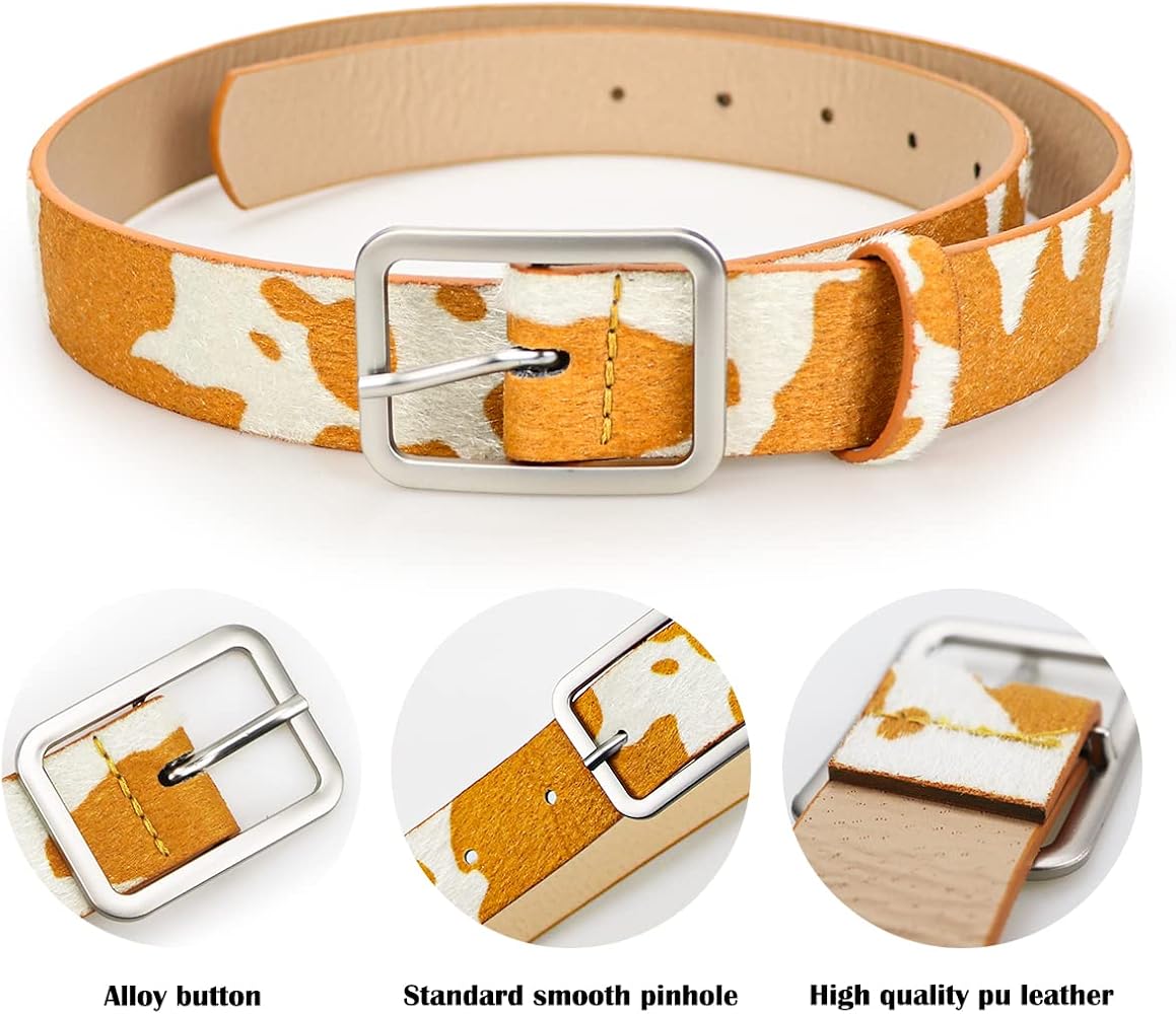 Amazon | 女性用ウエストベルト ファッション アニマルプリント レザー