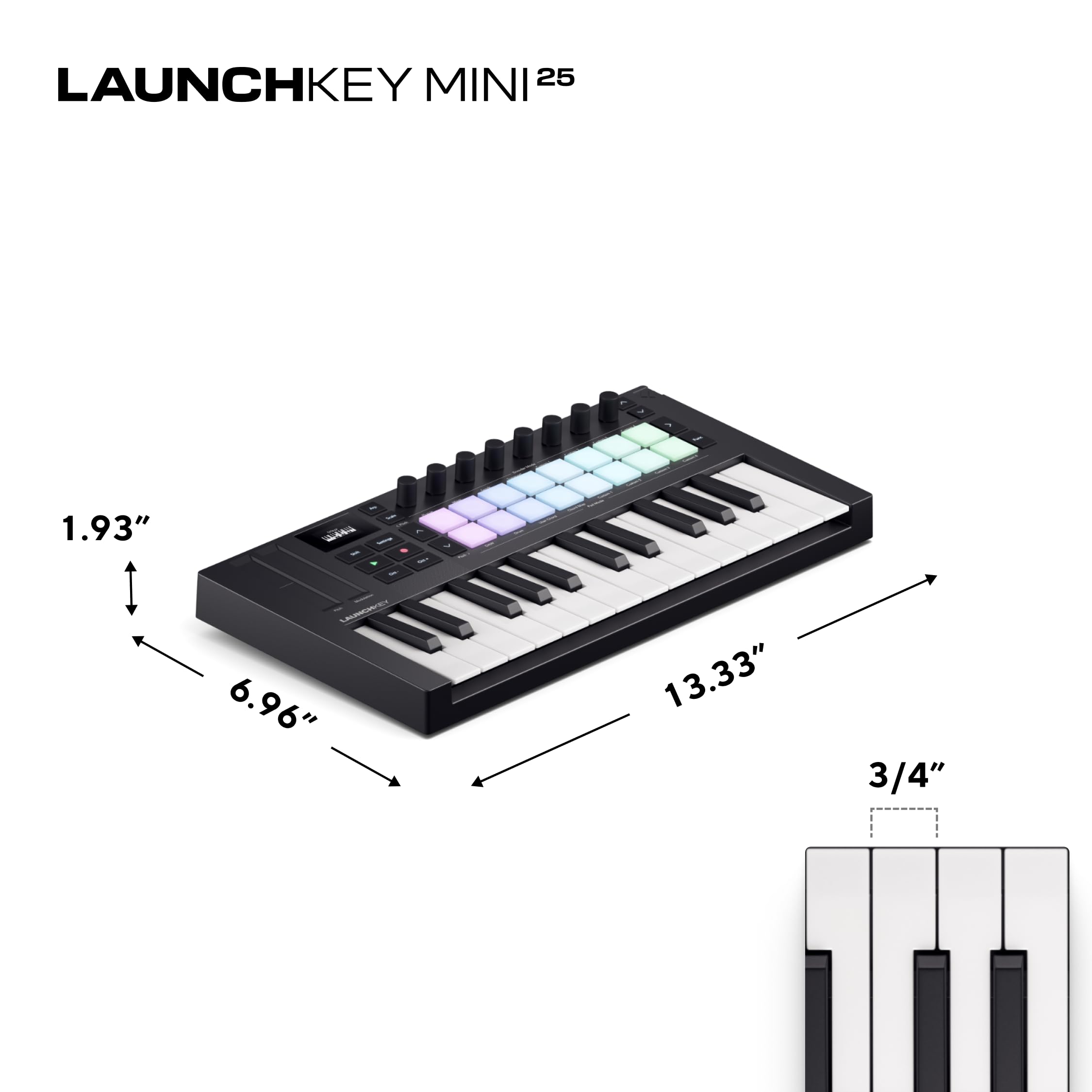 Novation Launchkey Mini 25 [MK4] — Portable 25 Mini-Key, USB, MIDI
