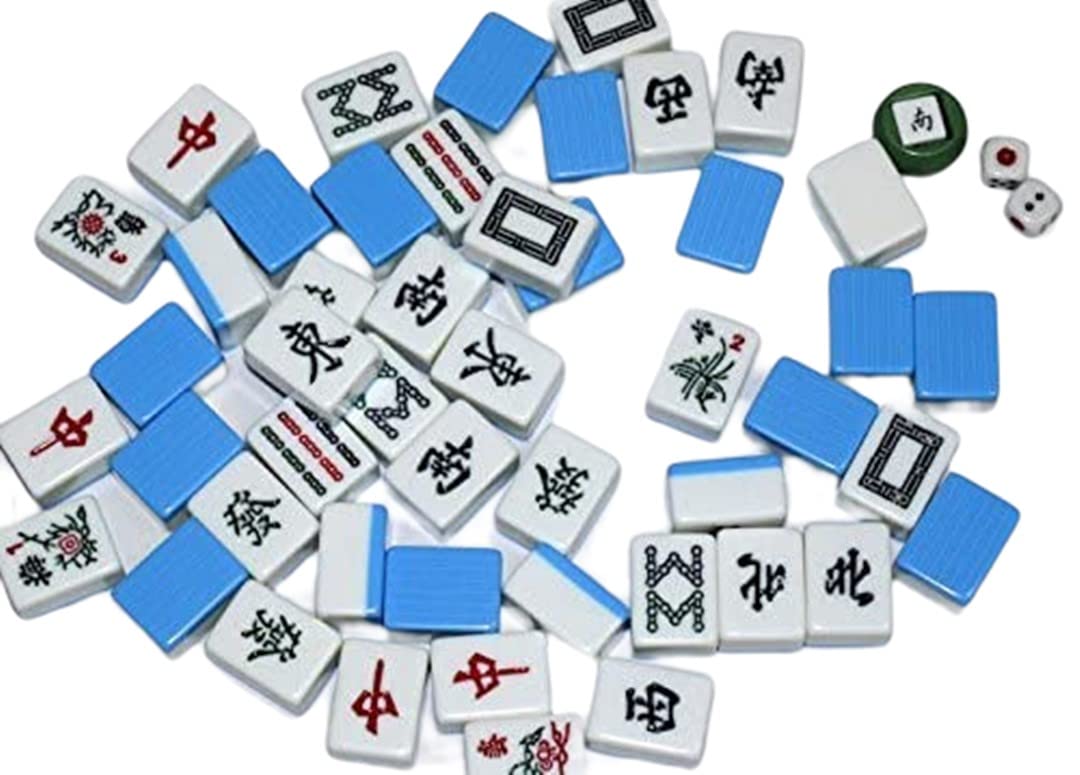 Amazon.co.jp: 本格の家庭用マージャン牌（セット約3kg)(水色）重量感