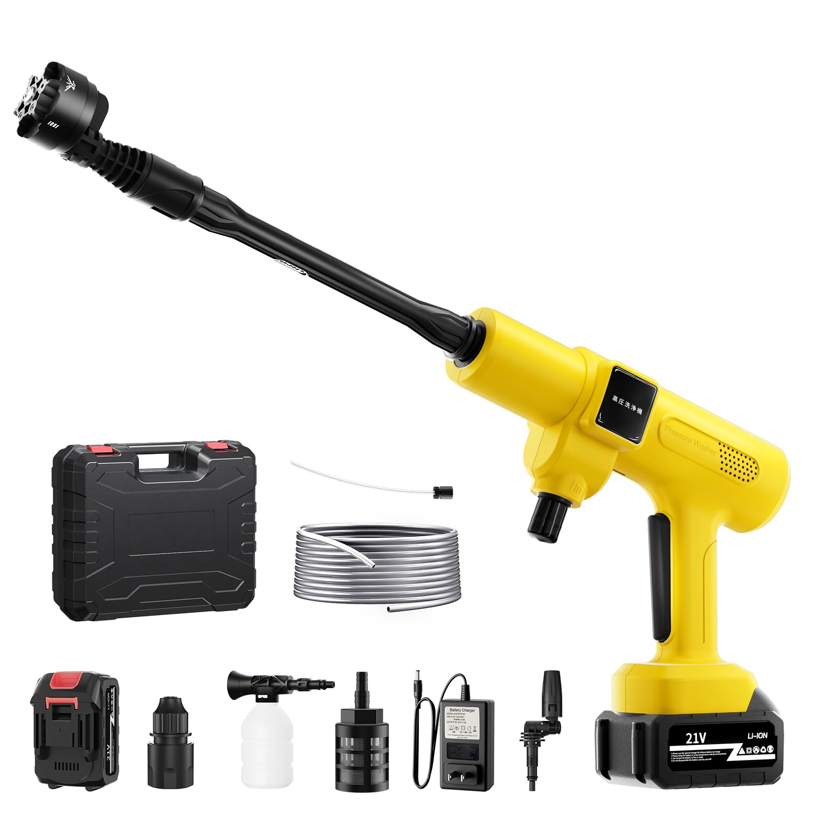 Amazon | 【2025新登場強化版】高圧洗浄機 コードレス 充電式 洗車機