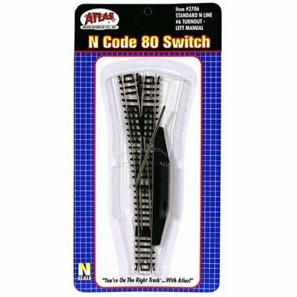 Amazon.com: N Code 80 Nickel Silver #6 Manual Switch Left Atlas