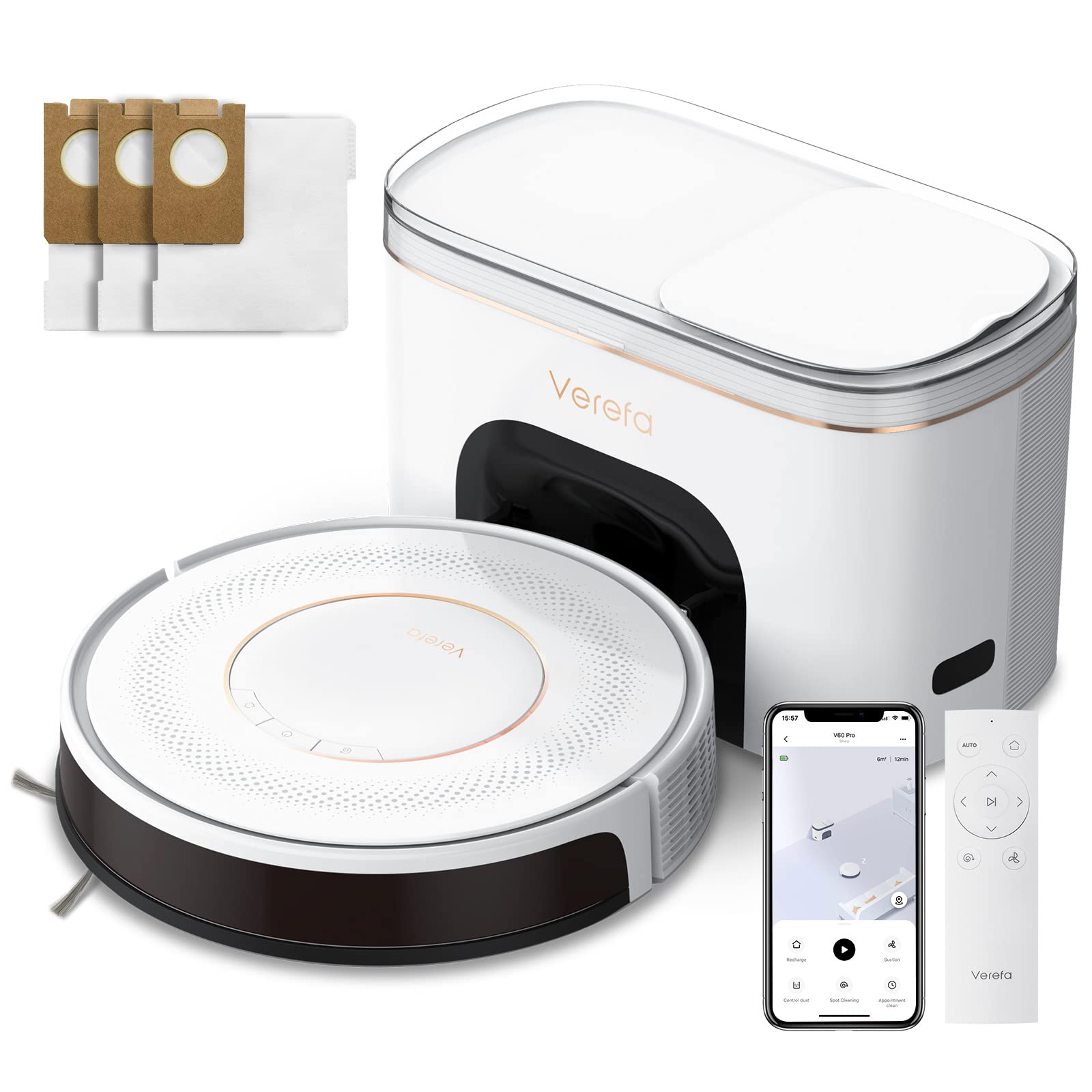 Amazon | Verefa V60 Pro ロボット掃除機 自動ゴミ収集 | Verefa
