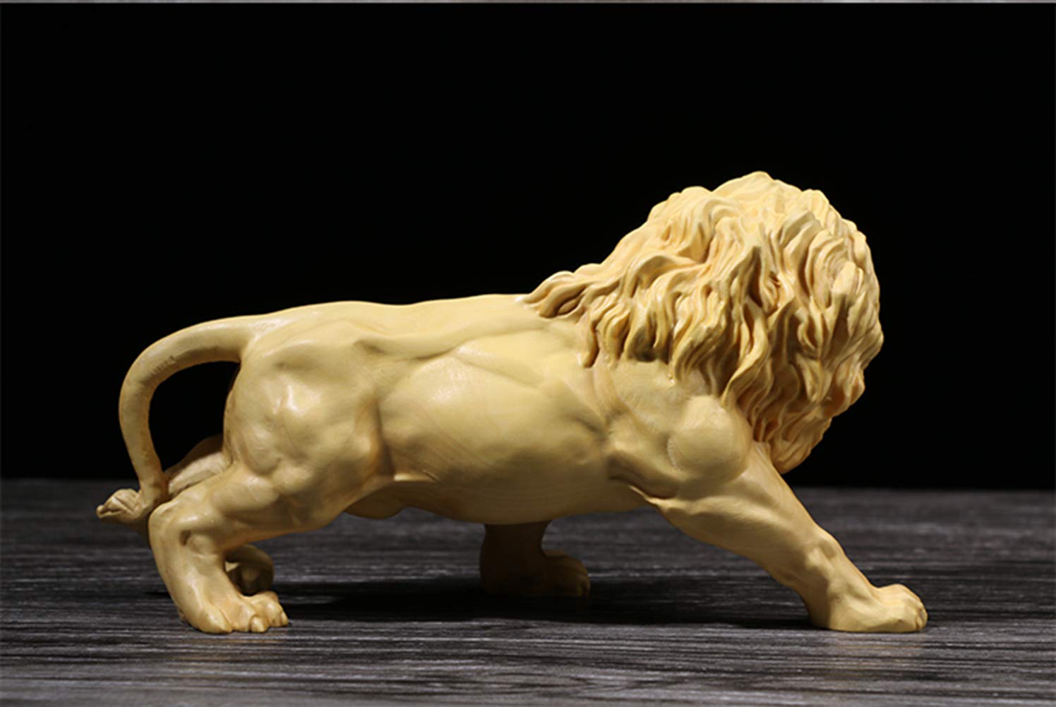 Amazon.co.jp: ライオンの彫刻像、木彫りライオン工芸品ライオンモデル