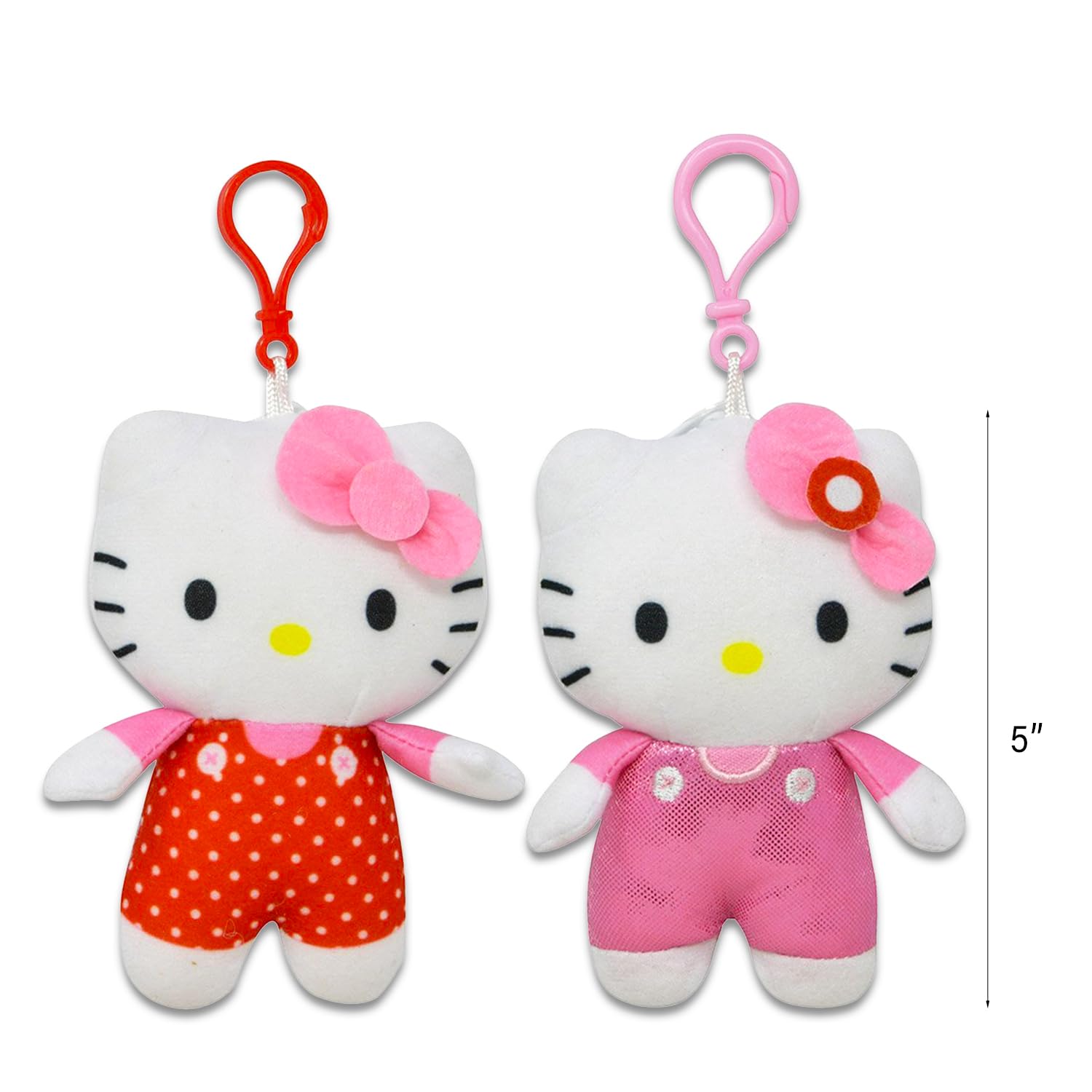 Amazon.com: Hello Kitty 2 Pack Plush Keychains - 2 Hello Kitty