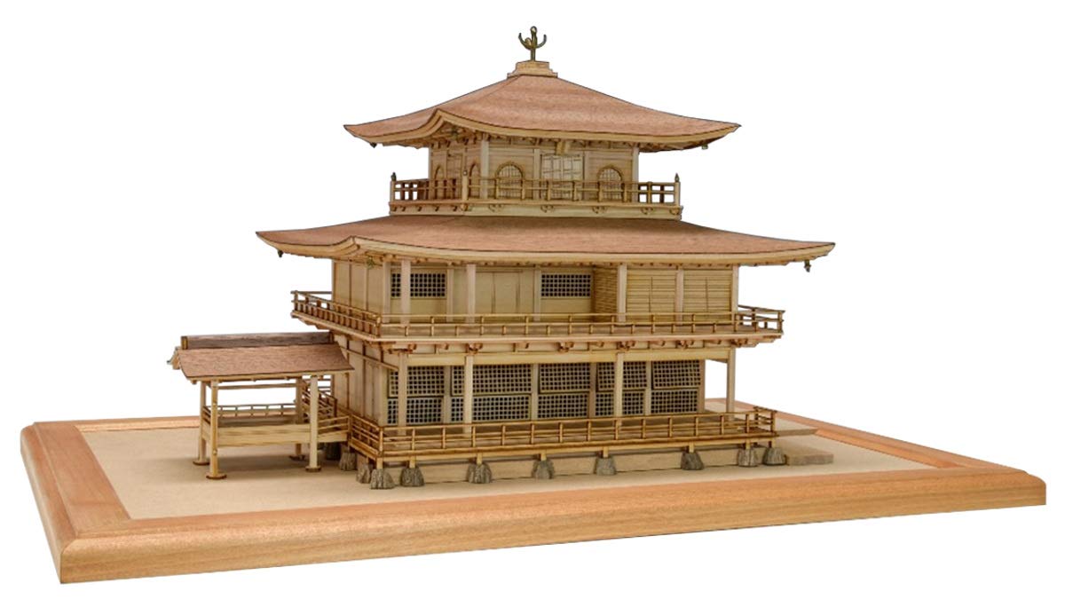 Amazon | ウッディジョー 1/75 鹿苑寺 金閣 白木 木製模型 組み立て