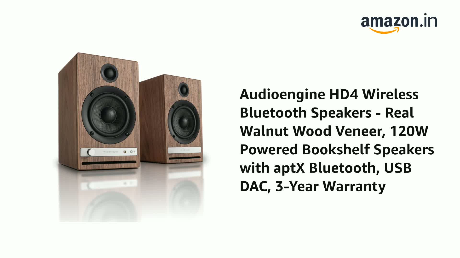 Audioengine HD4 Wireless Speaker Bluetooth | Desktop Monitor