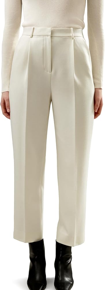LilySilk Womens Wool Trouser for Winter Ladies Medium Rise Suit
