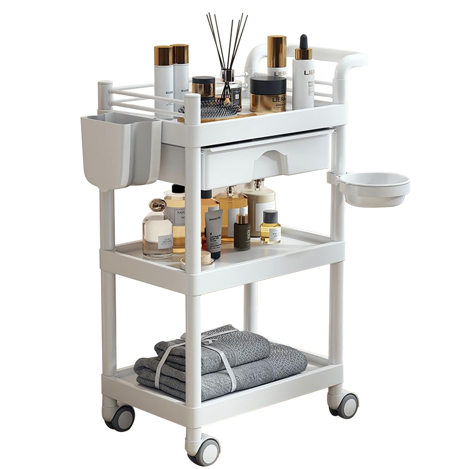 Amazon.co.jp: 医療用カート キャスター付き 3段 回診車 引き出し付き