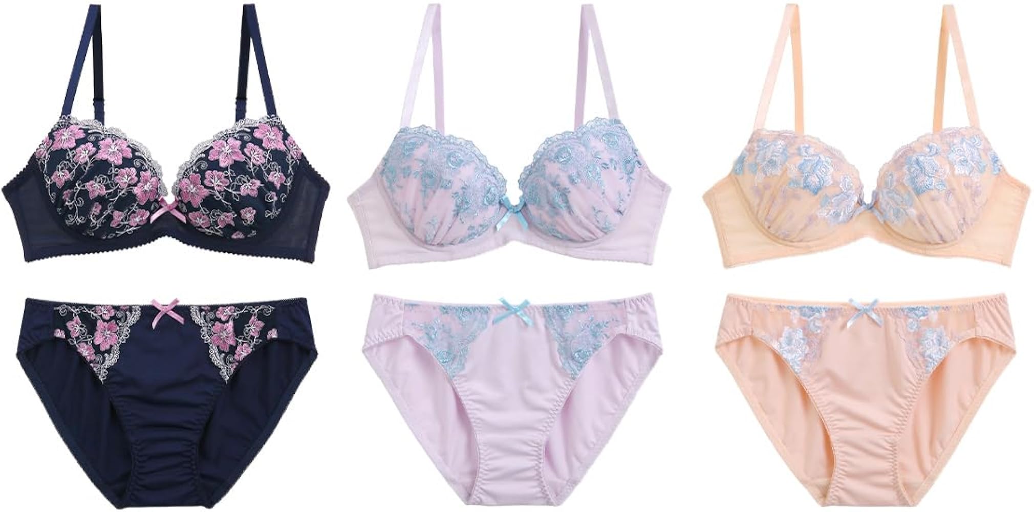 Amazon | [シロハト] ブラジャー ショーツ 3点セット 福袋 選べる5