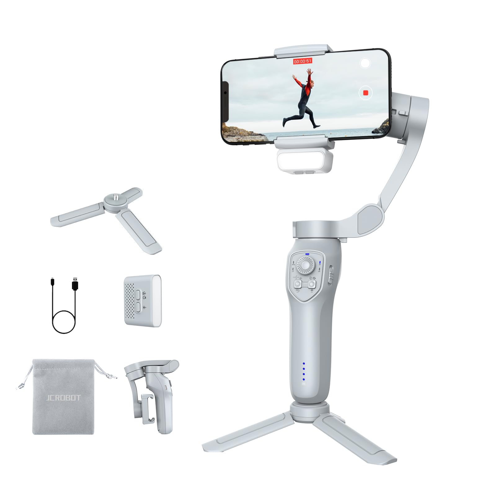Amazon.com: 3-Axis Phone Gimbal with Adjustable Fill Light