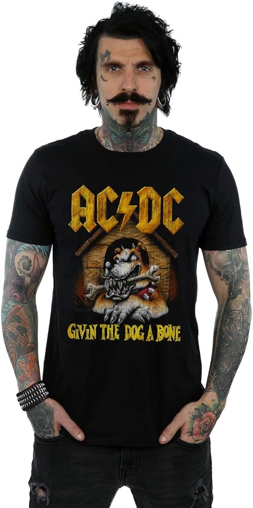 Amazon.com: AC/DC Men's Give The Dog A Bone T-Shirt Black Small