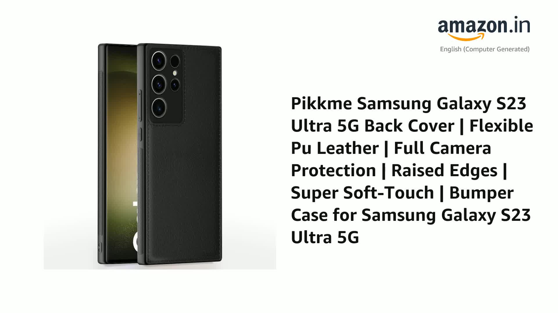 Pikkme Samsung Galaxy S23 Ultra 5G Back Cover | Flexible Pu