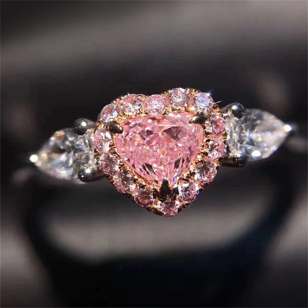 Amazon.com: 925 Sterling Silver Heart-Shaped Perfect Cut 2ct Pink