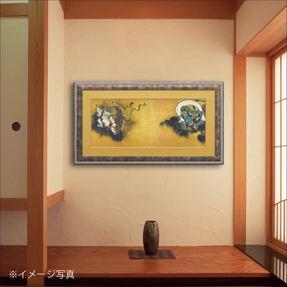 Amazon.co.jp: 絵画 尾形 光琳「風神雷神図屏風」 インテリア 額入り