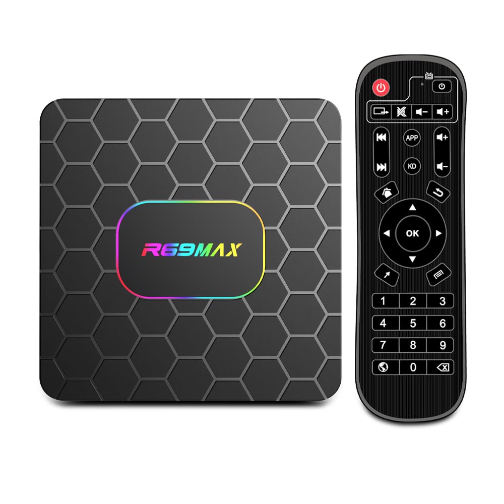 Android 14.0 TV Box 4K Android TV Box Quad Core Chip with Wi-Fi 6