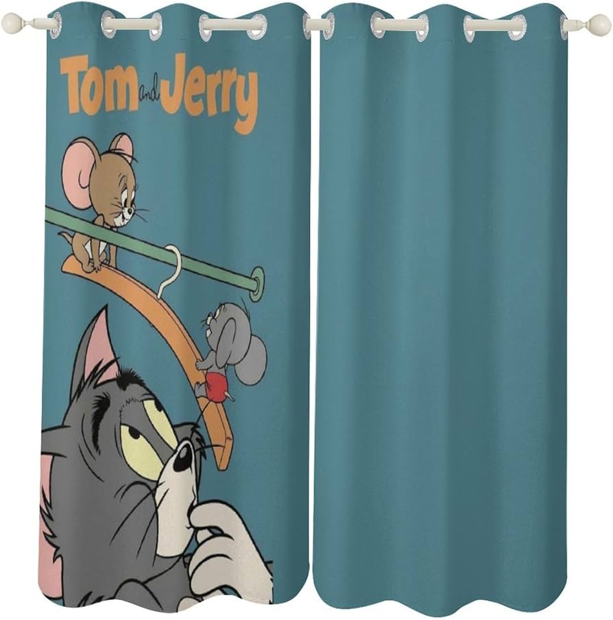 Amazon｜トムとジェリーカーテン 遮光 断熱 防寒 カーテン2枚セット