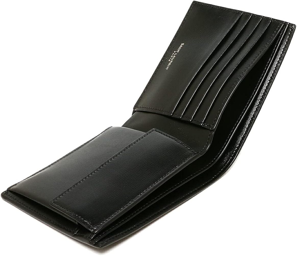 Amazon | [サンローランパリ] 二つ折り財布 モノグラム ブラック