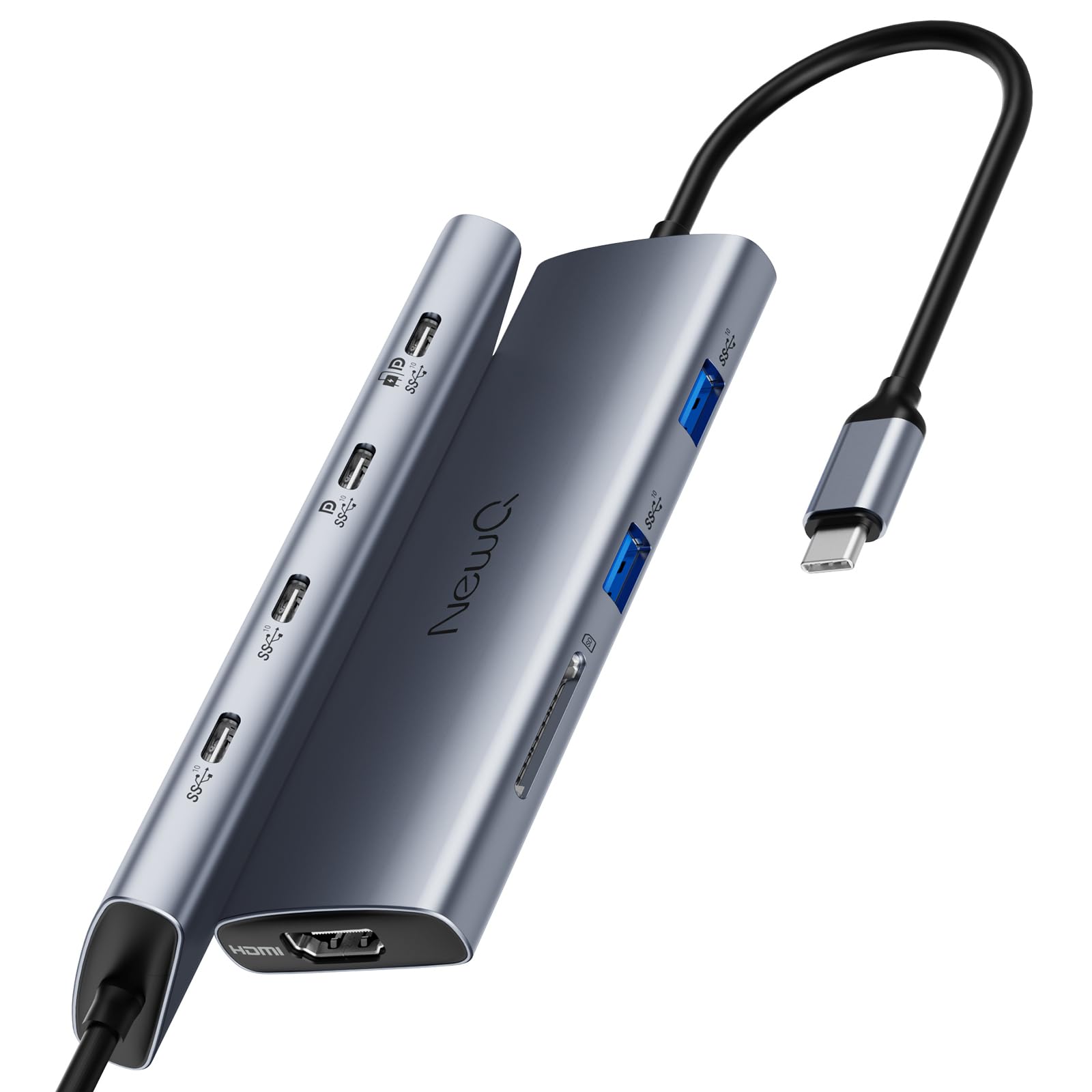 Amazon | NewQ USB Cモニターハブ 8-in-1 – USB-C PD給電 & ポータブル