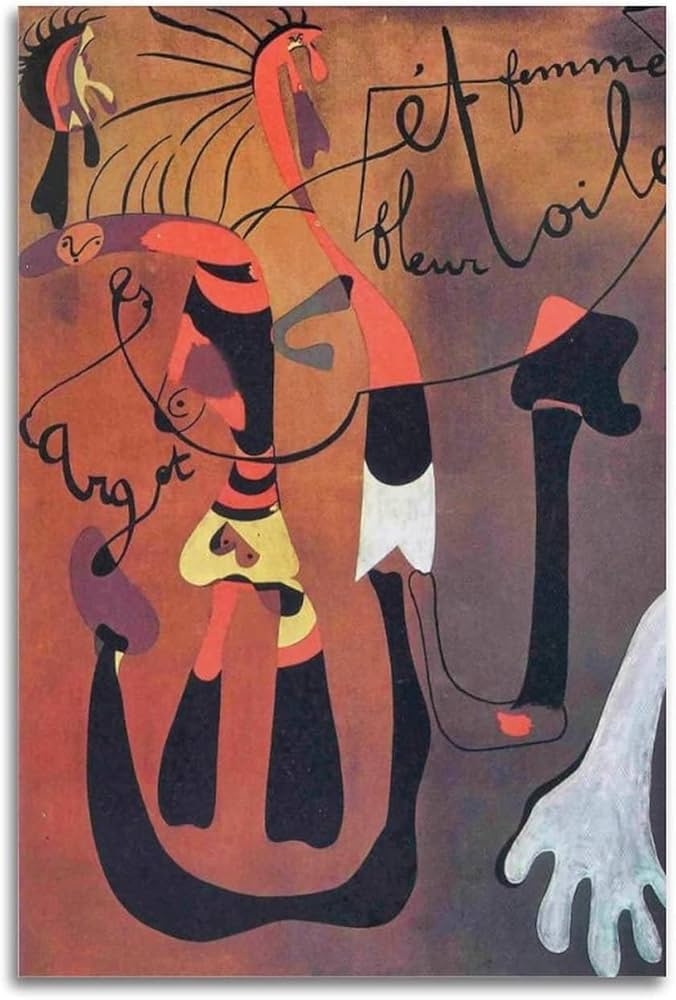 ジョアン・ミロ、WOMAN BIRD、希少画集画、新品額装付 ジョアン・ミロ