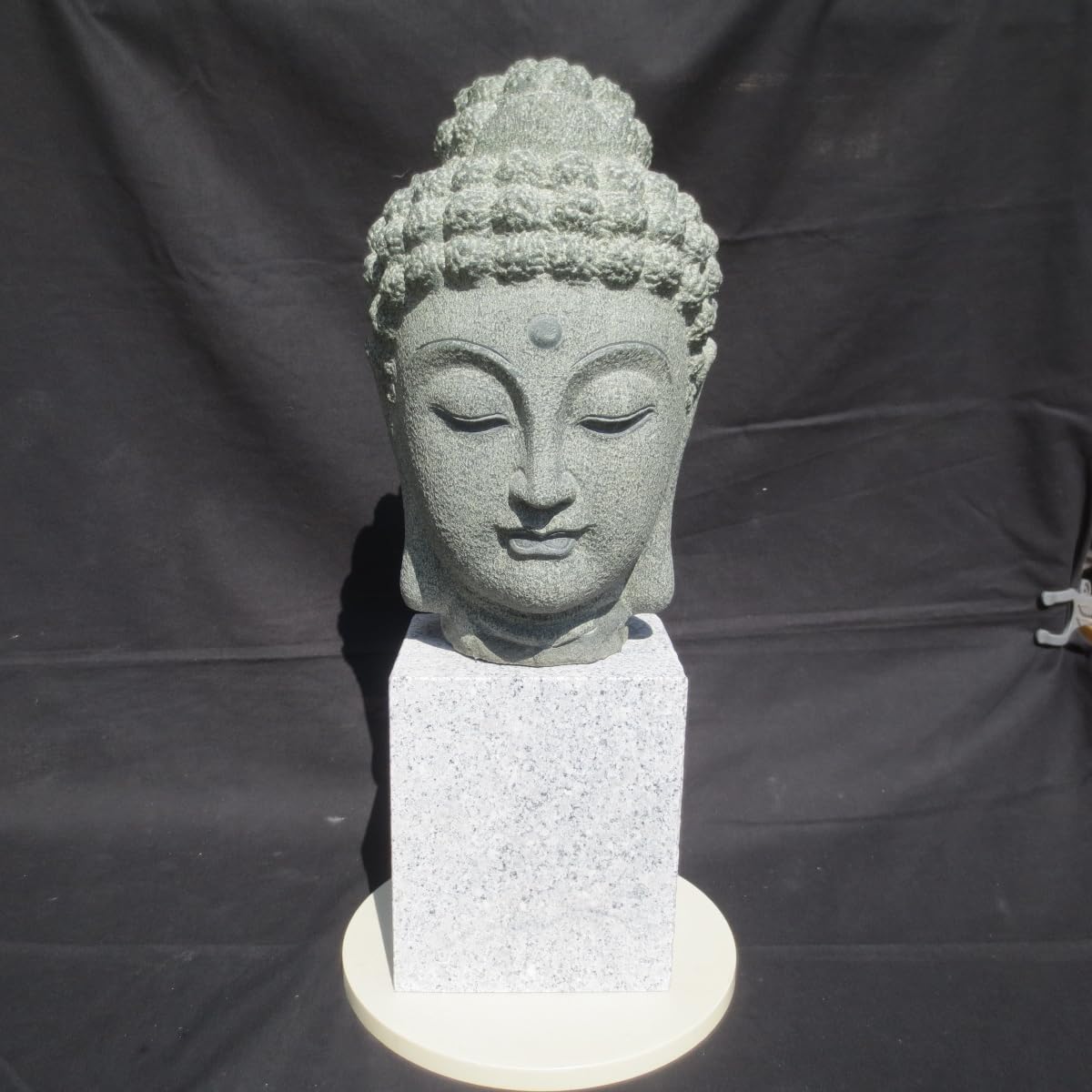 Amazon.co.jp: 仏頭 仏像 石 みかげ石 オブジェ 置物 仏教 御影石 高さ