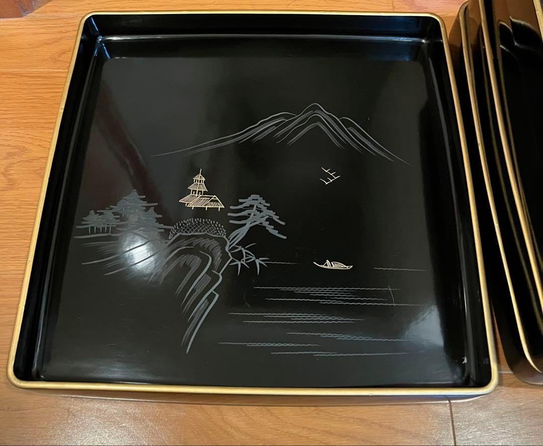 輪島塗 黒塗り会席膳セット大極上本堅地 黒家具 能登輪島塗 大極上布着