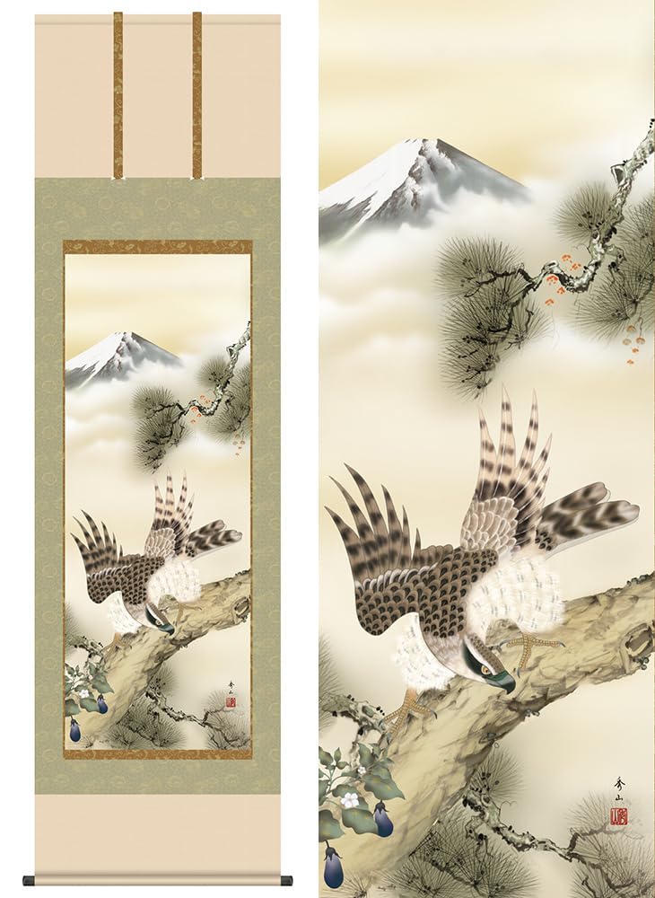 掛け軸 渓月 梅に鶯 絹本 希少 軸装 茶道具 掛軸 美品 です。 掛け軸