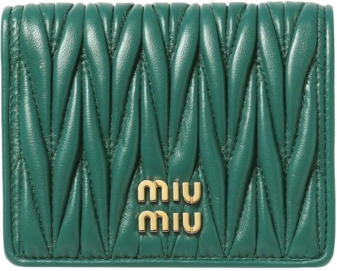 Amazon | (ミュウ ミュウ) MIU MIU 二つ折り財布 MATELASSE グリーン