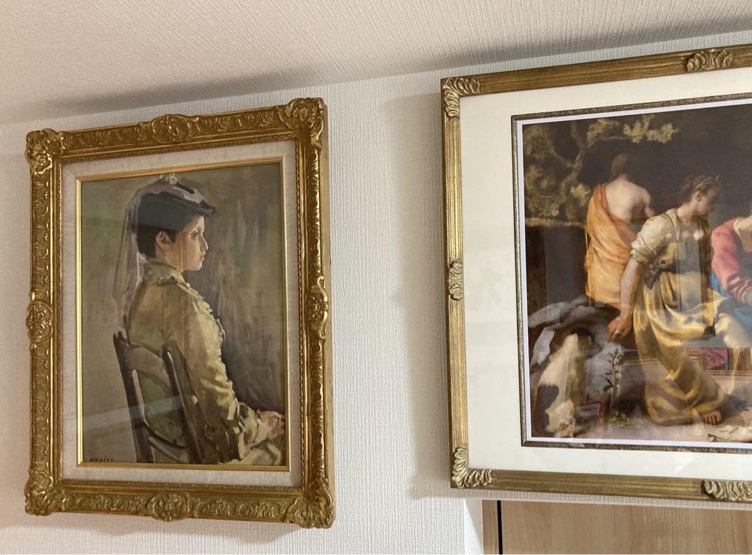 Amazon.co.jp: 小磯良平『婦人像 帽子の女』油彩画 (人物画) F3号