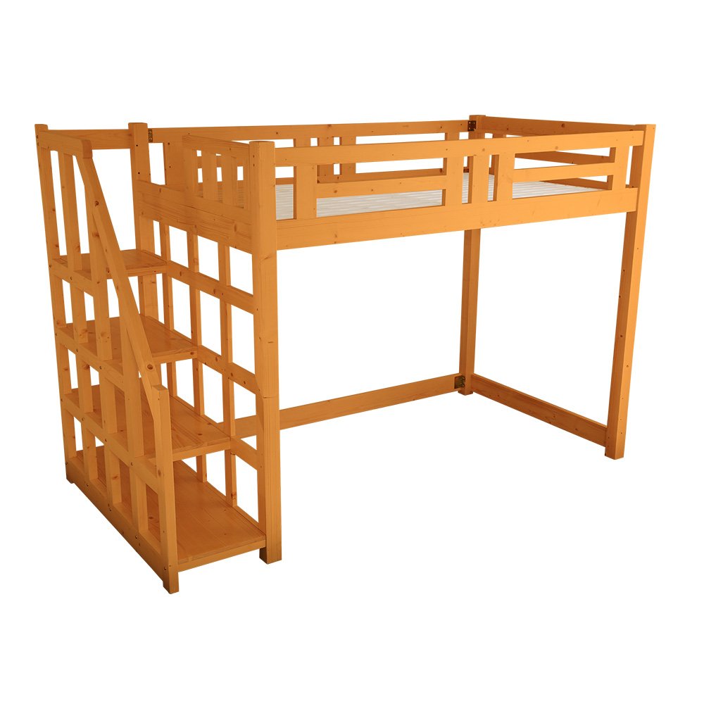 Amazon | 階段付き木製ロフトベッド(セミダブル)【Stevia-ステビア