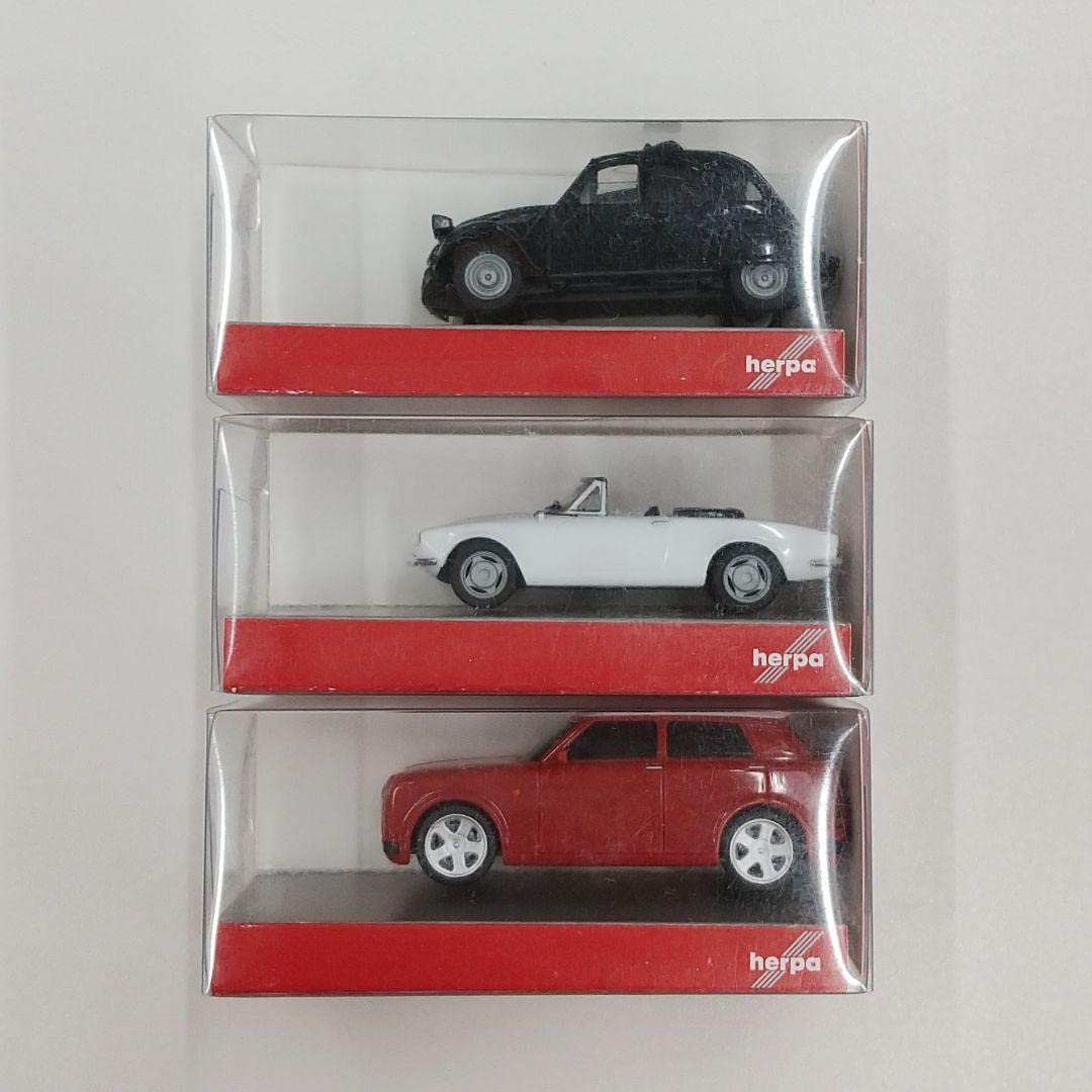 Amazon | herpa ヘルパ社製 1/87 ミニカー 3台セット 黒 白 赤