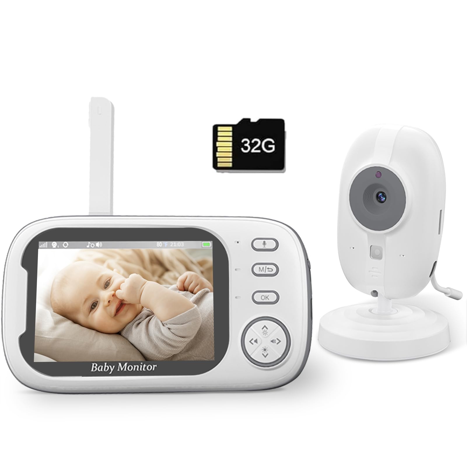 Amazon.co.jp: ZAIDER ベビーモニター モニター付き 見守りカメラ