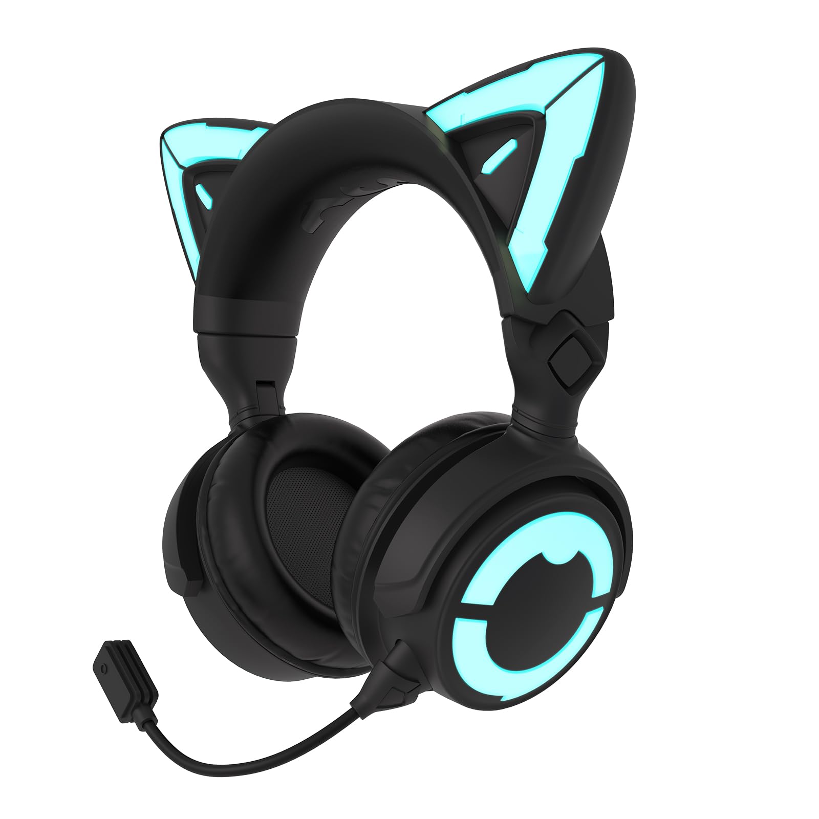 YOWU RGB Cat Ear Headphones 4, Upgraded Wireless and Wired Gaming