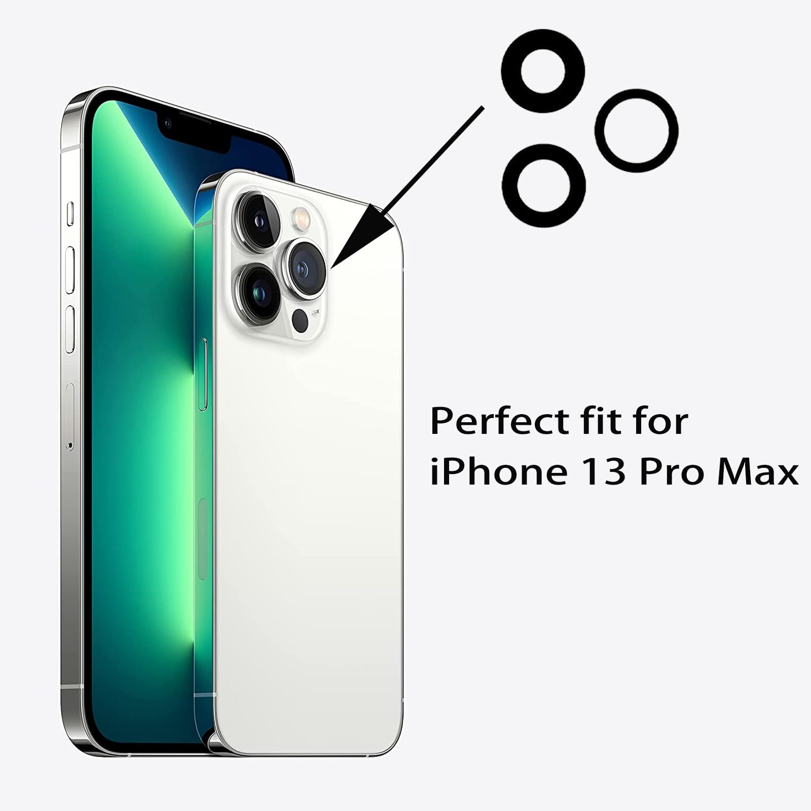 Amazon.co.jp: バックリアカメラレンズ 3個セット iPhone 13 Pro Max用