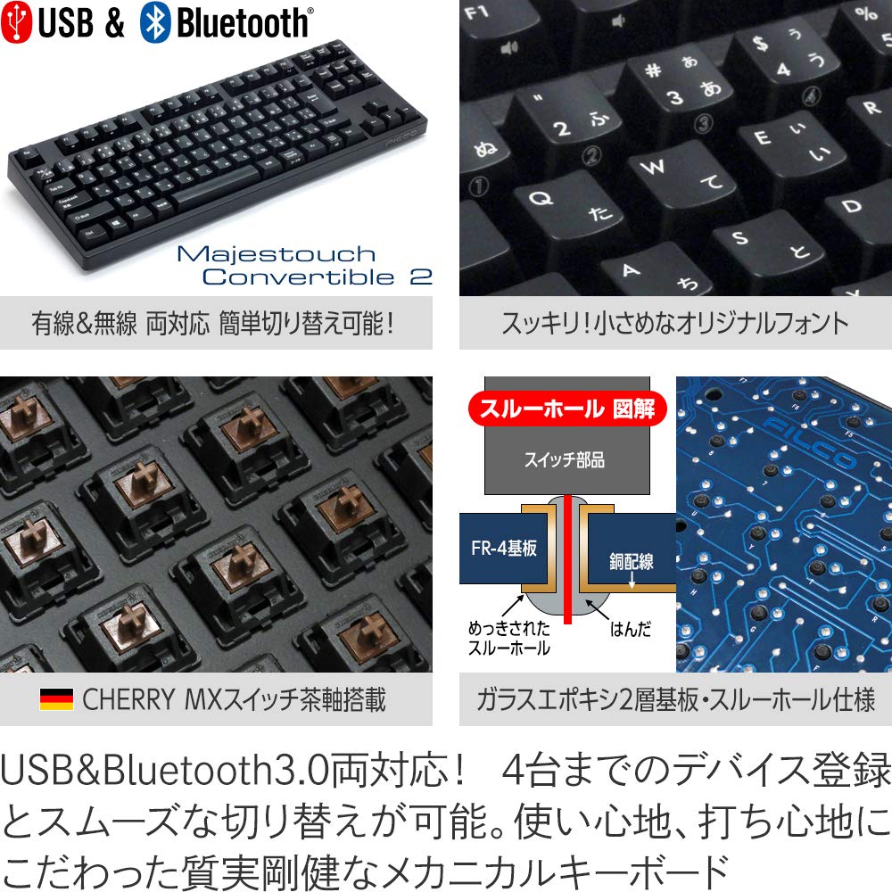 Amazon.co.jp: FILCO Majestouch Convertible2 TKL 91日本語 CHERRY MX