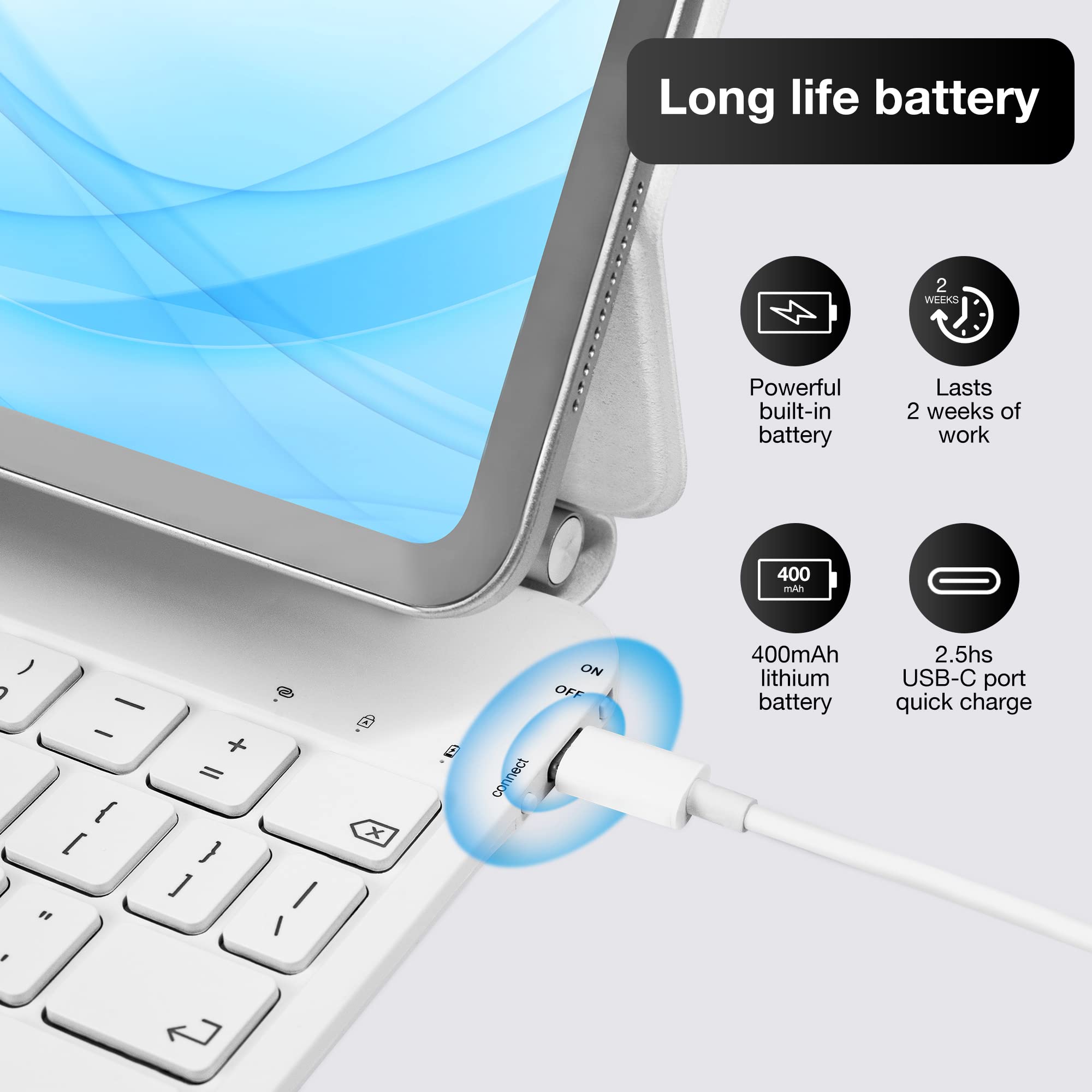 Amazon.com: INI Magic Magnetic Keyboard for iPad Air 11 inch 2024