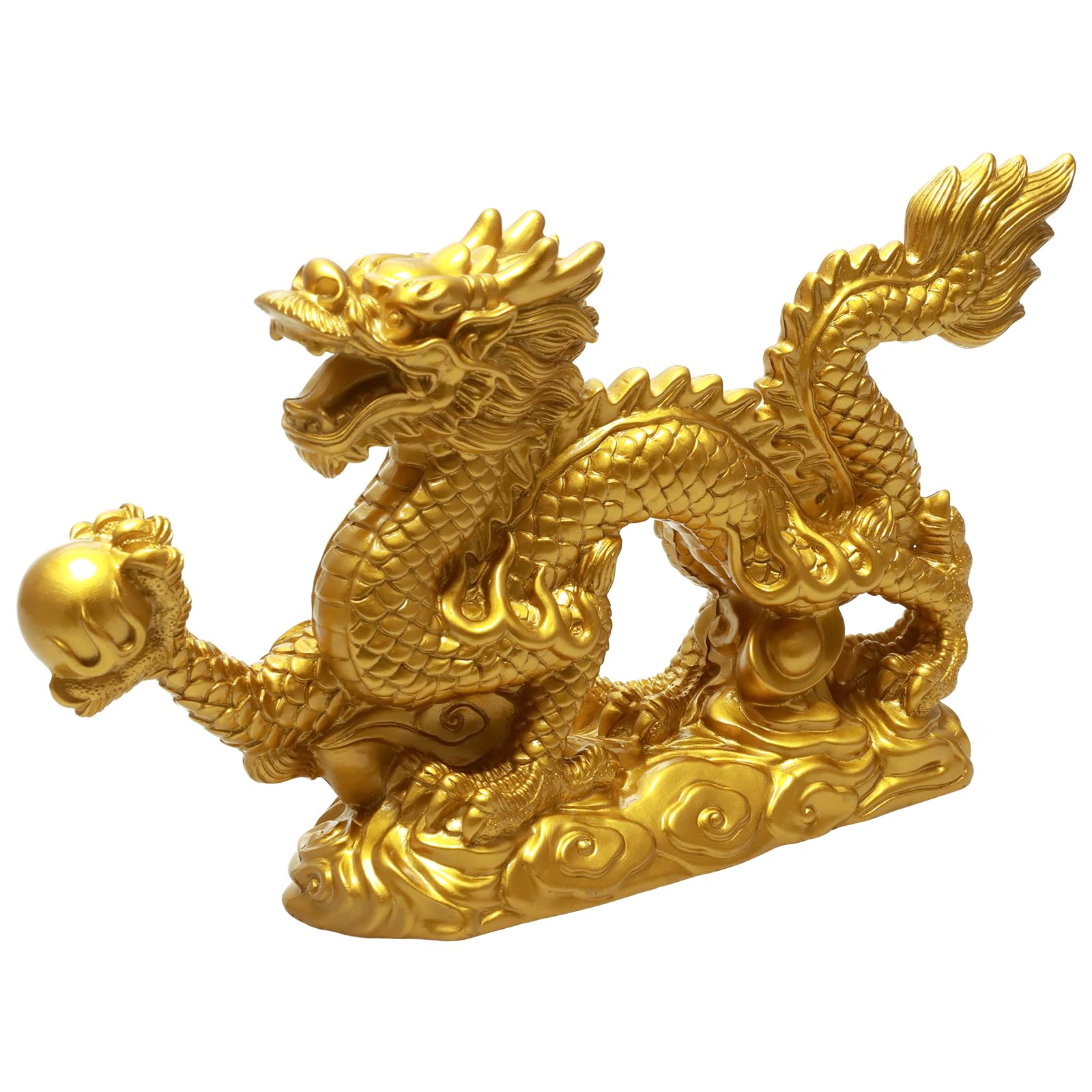 Amazon.co.jp: 龍の置物 風水 五本爪 金龍様 ドラゴン 精巧 置物 樹脂