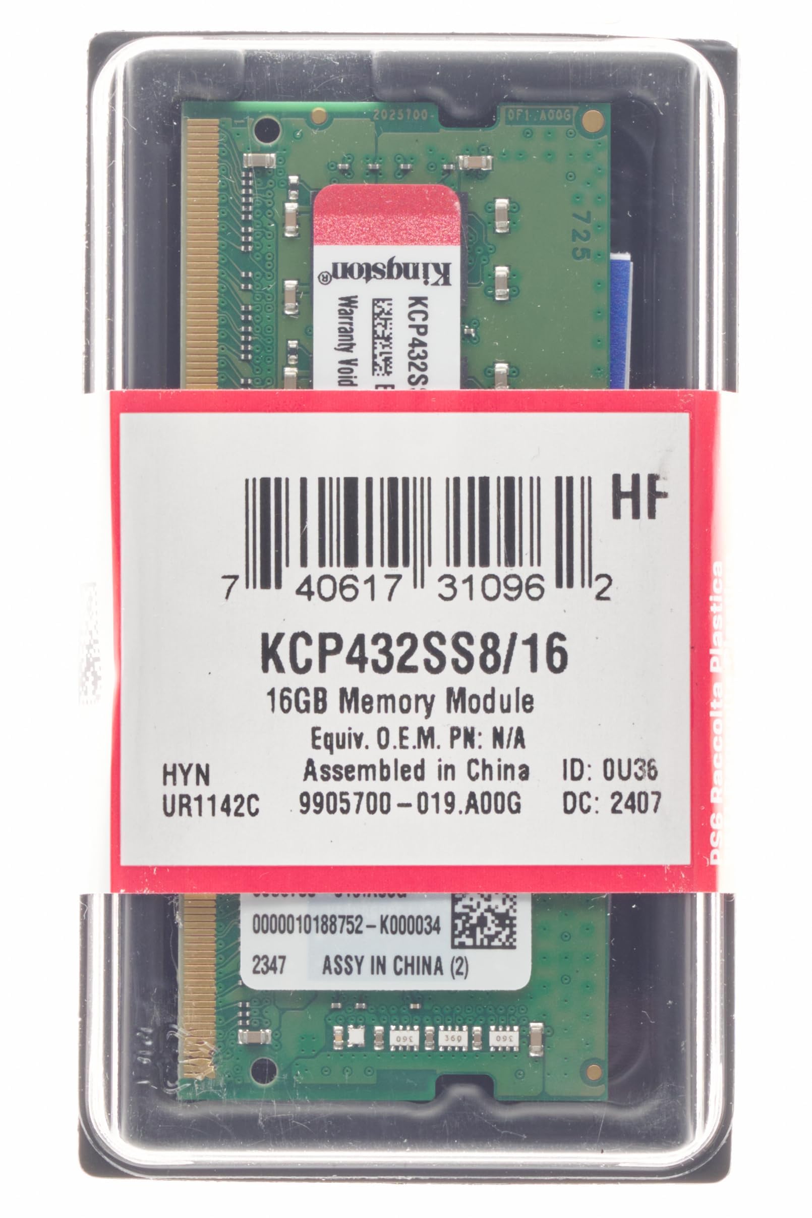 Kingston Branded Memory 16GB DDR4 3200MT/s Single Rank SODIMM