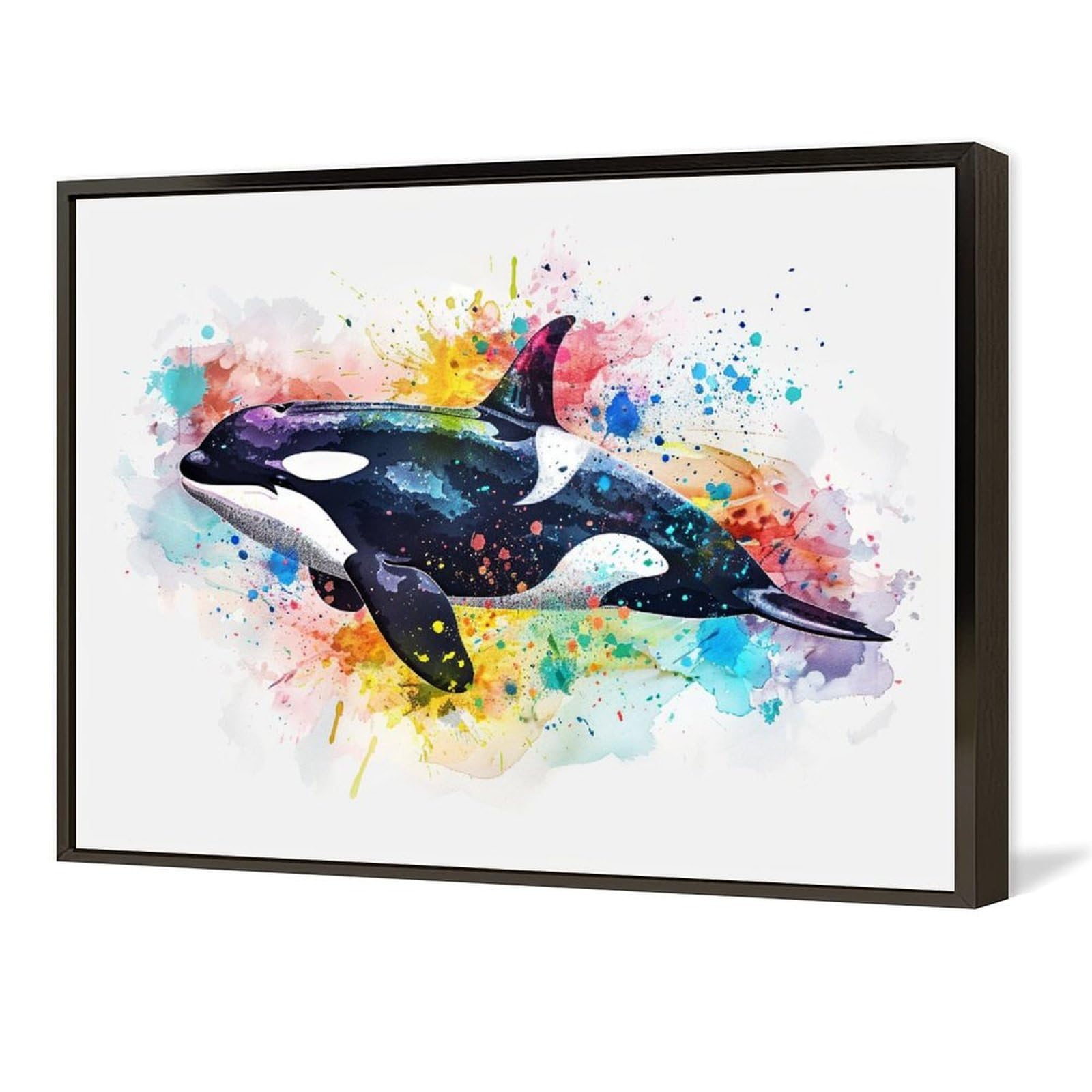 Amazon.co.jp: 絵画 シャチの水彩スプラッシュペイント アートパネル