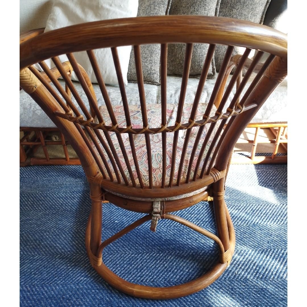 藤の椅子 Kazama ラタンチェア アンティーク 昭和レトロ 藤の椅子