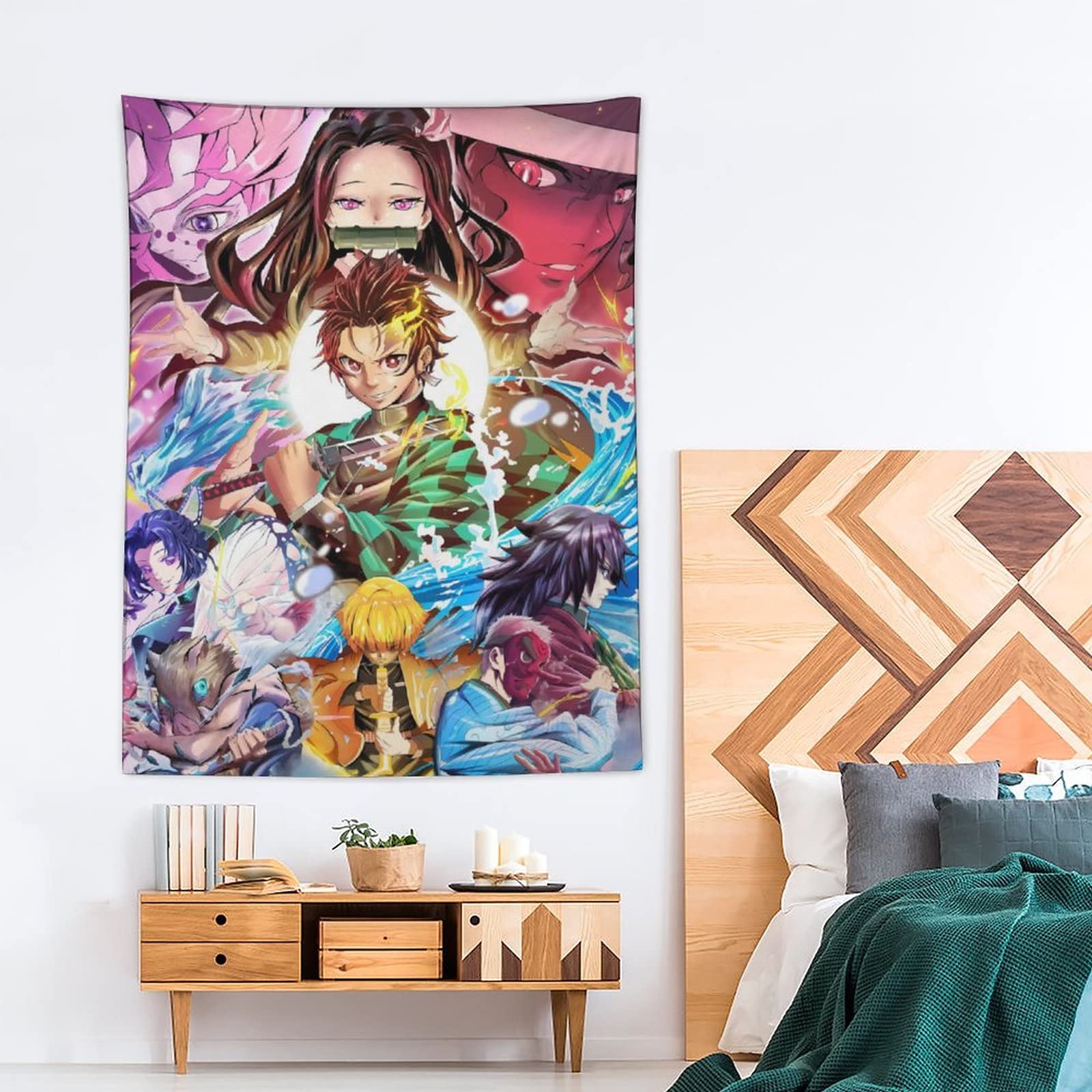 Amazon.co.jp: 鬼滅の刃タペストリー 竈門禰豆子 竈門炭治郎 胡蝶