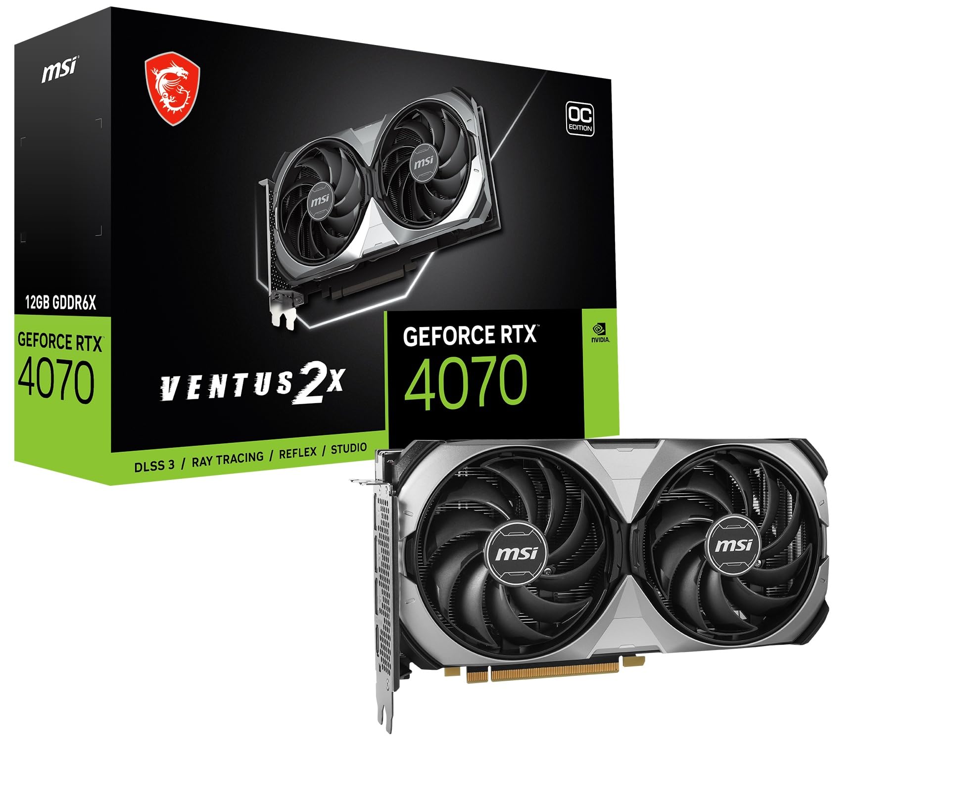 Amazon | MSI GeForce RTX 4070 VENTUS 2X E 12G OC 2ファン