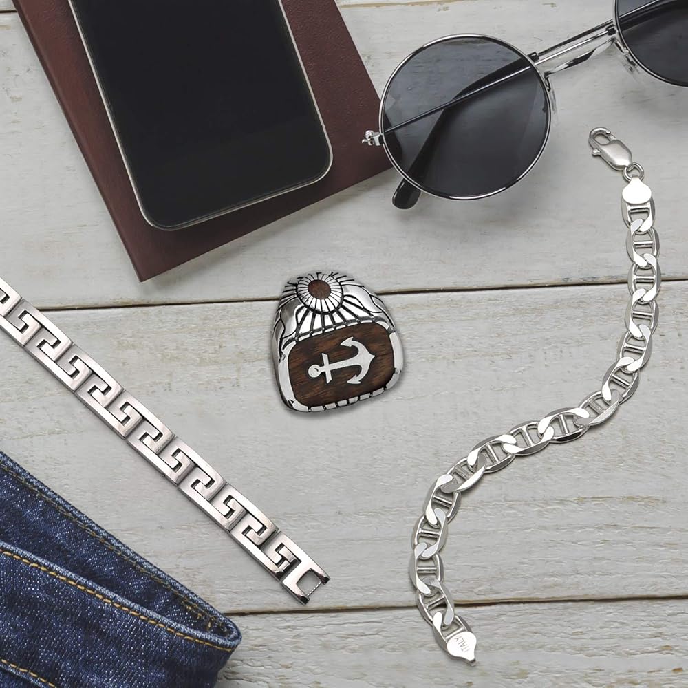 Amazon.com: Bling Jewelry Mens Thick Heavy Solid .925 Sterling