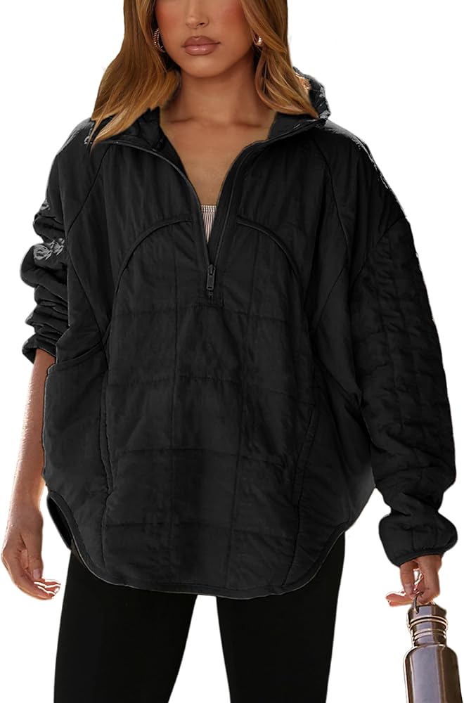Daacee Oversized Lightweight Quilted Pullover Jacket for Women