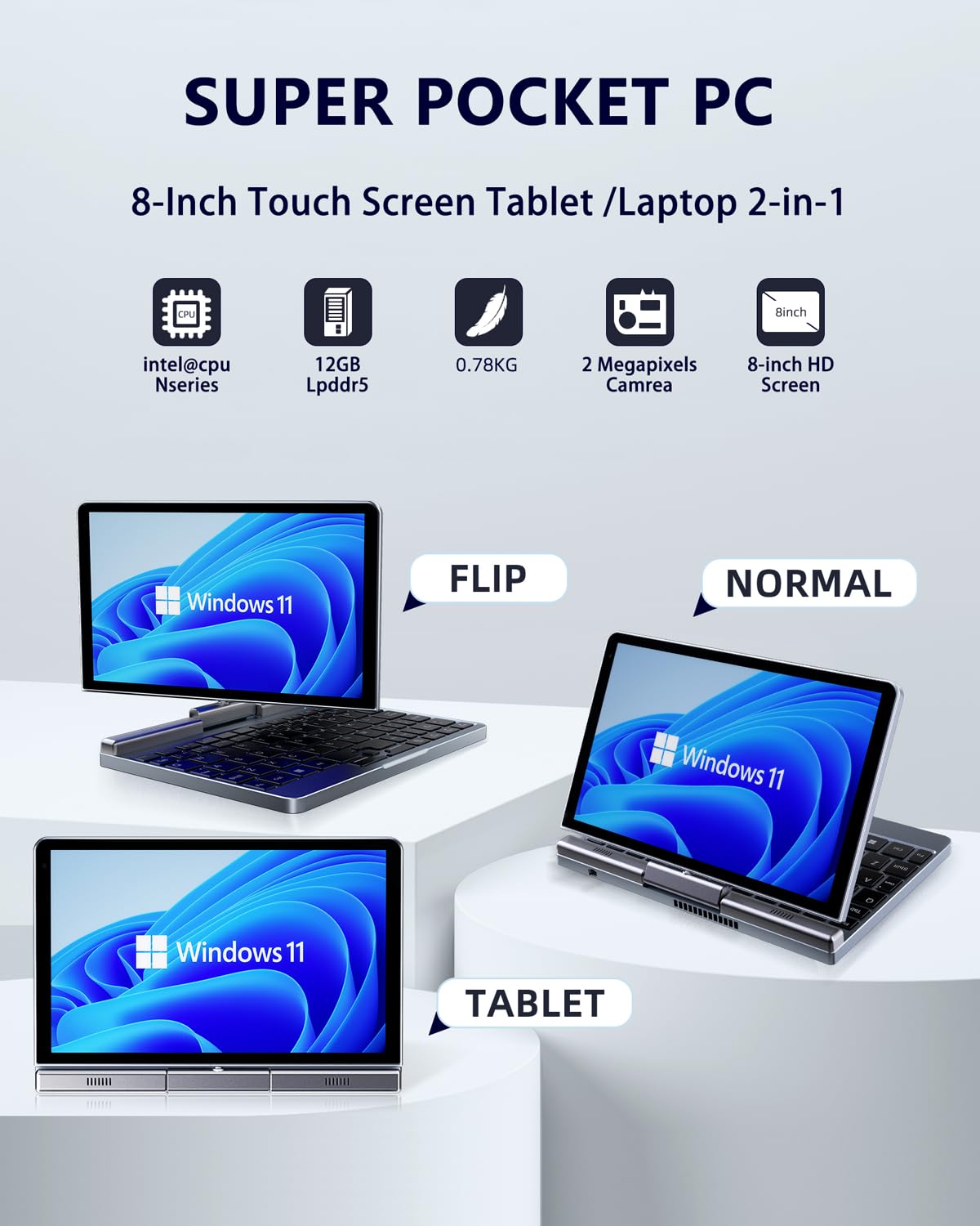 Amazon.com: KOOFORWAY 8 Inch Utral Pocket Pc Touchscreen Small