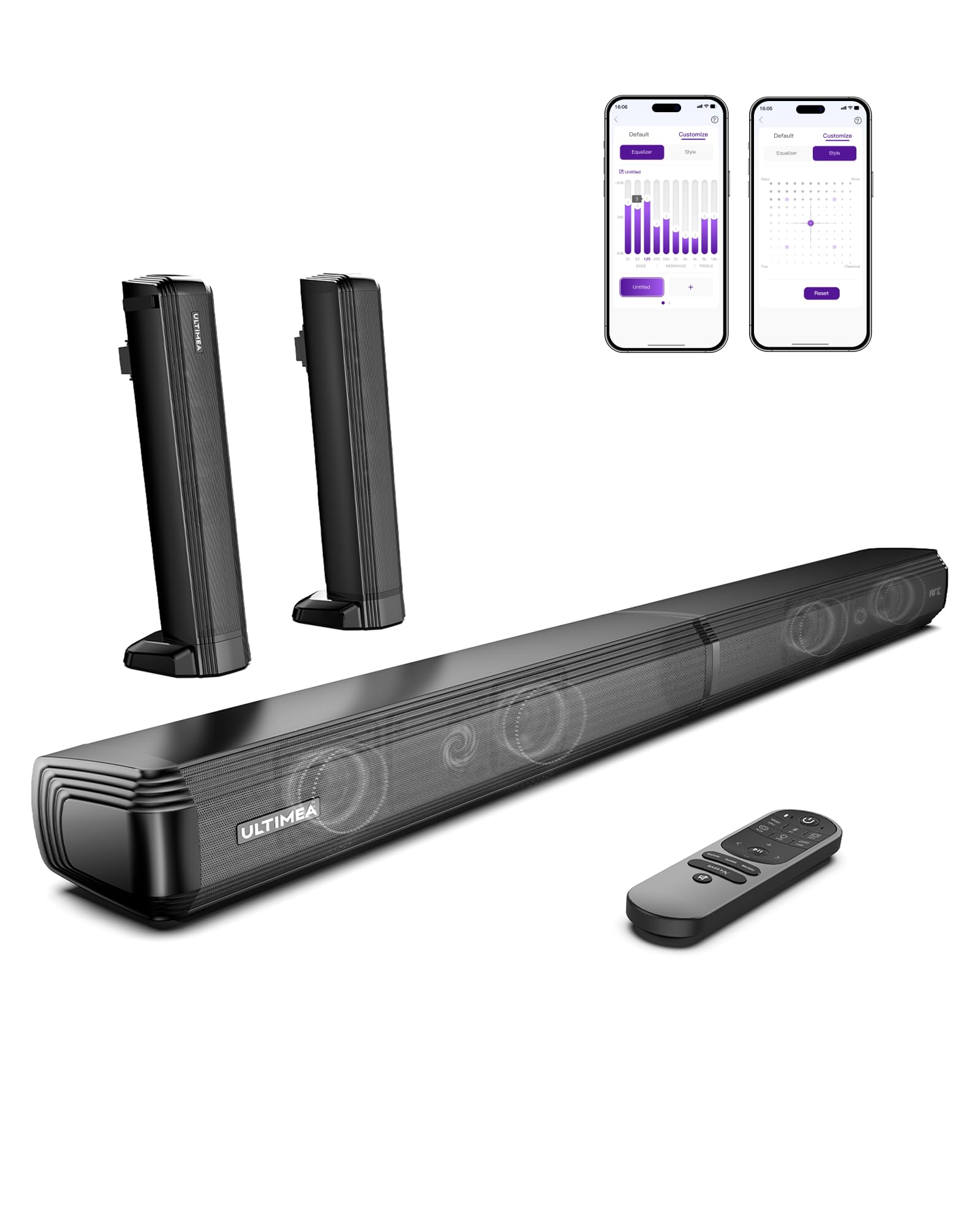Amazon.co.jp: ULTIMEA サウンドバー 2-in-1 分割式 取り外し可能