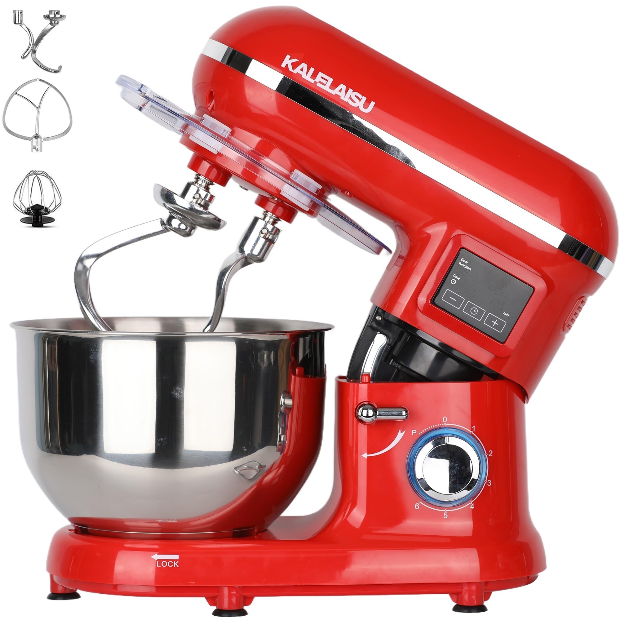 Amazon | KALELAISU スタンドミキサー 5.5L大容量 99分タイマー機能